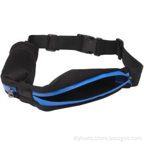 Sports Waterproof Elastic Waist Bag, Two Pockets Fanny Pack Zip Pouch